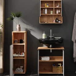 Badmöbel-Set Irma Anthrazit gepunktet 3 Teile Vicco