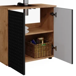 Badmöbel-Set Irma Anthrazit gepunktet 3 Teile Vicco