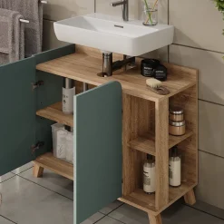 Badmöbel-Set Karen Sonoma/Blau 2 Teile Vicco