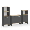 Badmöbel-Set Karli Anthrazit/Goldkraft Eiche 3-teilig Vicco