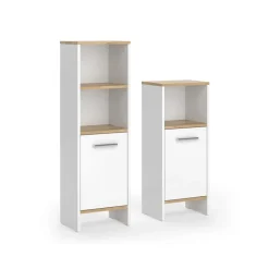 Badmöbel-Set Karli Weiß/Goldkraft Eiche 2 Teile Vicco