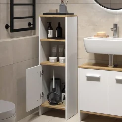 Badmöbel-Set Karli Weiß/Goldkraft Eiche 2 Teile Vicco