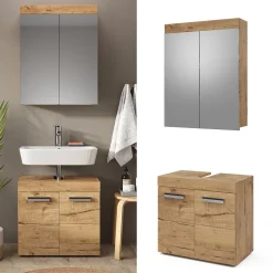 Badmöbel-Set Luna Eiche Wotan 2 Teile Vicco
