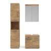 Badmöbel-Set Luna Eiche Wotan 3 Teile, mit Hochschrank Vicco