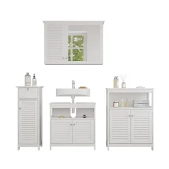 Badmöbel-Set Riad Weiß 4 Teile, Option 2 Vicco