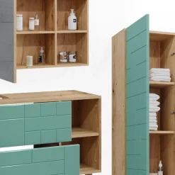 Badmöbel-Set Rudi Mintgrün 4 Teile, mit Hochschrank Vicco