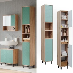 Badschrank Agasta Mintgrün 30 x 190.3 cm Vicco