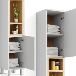 Badschrank Aquis Weiß 30 x 190 cm Vicco