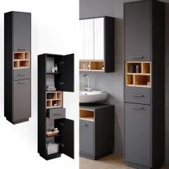 Badschrank Beatrice Anthrazit 38 x 190 cm Vicco