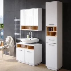 Badschrank Beatrice Weiß 38 x 190 cm Vicco