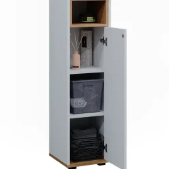 Badschrank Didi Weiß/Artisan 30 x 192 cm mit 2 Türen Vicco