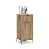 Badschrank Eliza Viking Oak 40 x 87 cm mit Tür und Schublade Vicco