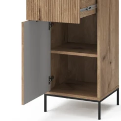 Badschrank Eliza Viking Oak 40 x 87 cm mit Tür und Schublade Vicco