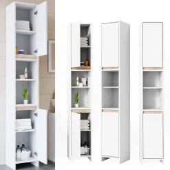 Badschrank Emma Weiß/Sonoma 30 x 190 cm Vicco