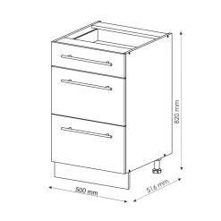 Badschrank Fame-Line Anthrazit-Gold 50 x 82 cm ohne Arbeitsplatte Vicco