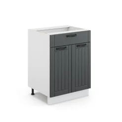 Badschrank Fame-Line Anthrazit 60 x 82 cm mit Schublade, ohne Arbeitsplatte Vicco