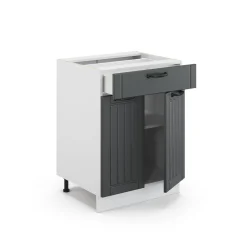 Badschrank Fame-Line Anthrazit 60 x 82 cm mit Schublade, ohne Arbeitsplatte Vicco