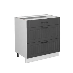 Badschrank Fame-Line Anthrazit 80 x 82 cm mit 3 Schubladen, ohne Arbeitsplatte Vicco