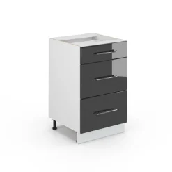 Badschrank Fame-Line Anthrazit Hochglanz 50 x 82 cm ohne Arbeitsplatte Vicco