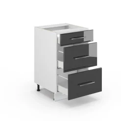 Badschrank Fame-Line Anthrazit Hochglanz 50 x 82 cm ohne Arbeitsplatte Vicco