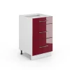 Badschrank Fame-Line Bordeaux Hochglanz 50 x 82 cm ohne Arbeitsplatte Vicco