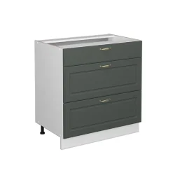 Badschrank Fame-Line Grün-Gold Landhaus 80 x 82 cm mit 3 Schubladen, ohne Arbeitsplatte Vicco