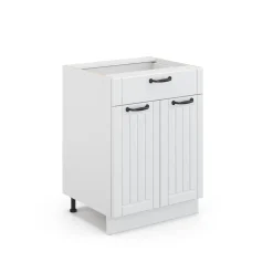 Badschrank Fame-Line Weiß Landhaus 60 x 82 cm mit Schublade, ohne Arbeitsplatte Vicco