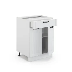 Badschrank Fame-Line Weiß Landhaus 60 x 82 cm mit Schublade, ohne Arbeitsplatte Vicco