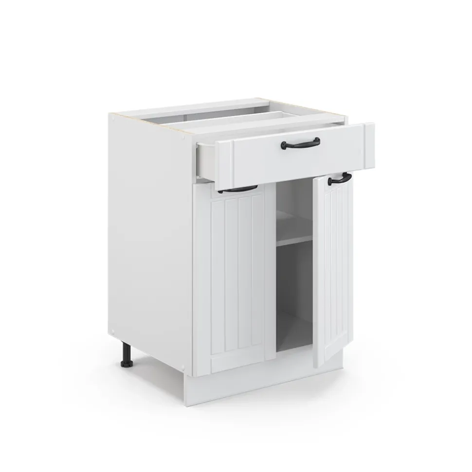 Badschrank Fame-Line Weiß Landhaus 60 x 82 cm mit Schublade, ohne Arbeitsplatte Vicco