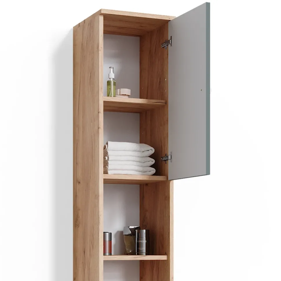Badschrank Fynn Grün 30 x 190 cm Vicco