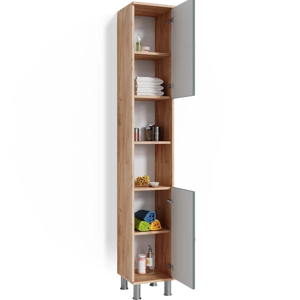 Badschrank Fynn Grün 30 x 190 cm Vicco