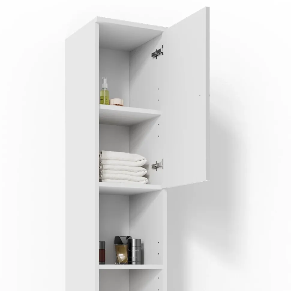 Badschrank Fynn Weiß Hochglanz 30 x 190 cm Vicco