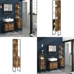 Badschrank Fyrk Antikholz 33 x 185 cm Vicco