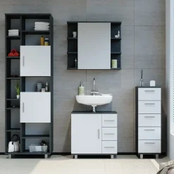 Badschrank Ilias Anthrazit 30 x 95 cm Vicco