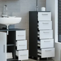 Badschrank Ilias Anthrazit 30 x 95 cm Vicco