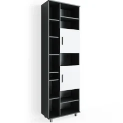 Badschrank Ilias Anthrazit/Weiß 60 x 190 cm Vicco