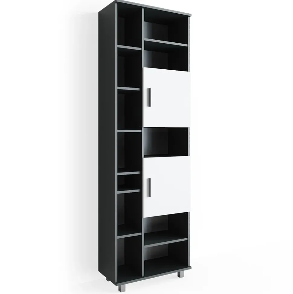 Badschrank Ilias Anthrazit/Weiß 60 x 190 cm Vicco