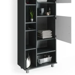 Badschrank Ilias Anthrazit/Weiß 60 x 190 cm Vicco