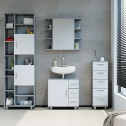 Badschrank Ilias Beton 60 x 190 cm Vicco