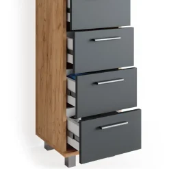 Badschrank Ilias Goldkraft Eiche 30 x 95 cm Vicco