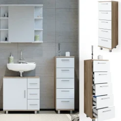 Badschrank Ilias Sonoma 30 x 95 cm Vicco