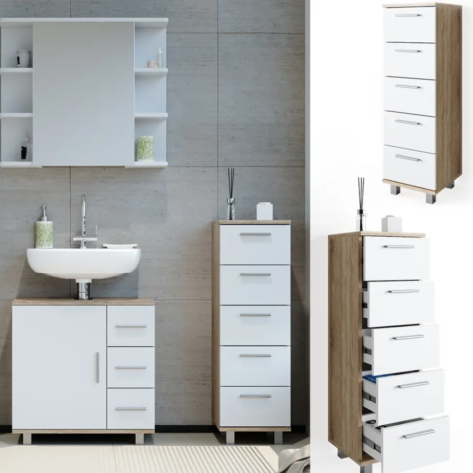 Badschrank Ilias Sonoma 30 x 95 cm Vicco