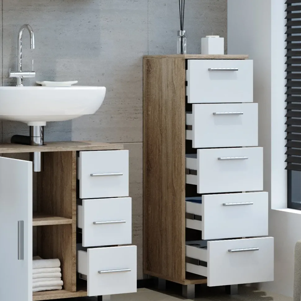 Badschrank Ilias Sonoma 30 x 95 cm Vicco