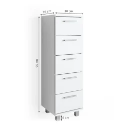 Badschrank Ilias Weiß 30 x 95 cm Vicco