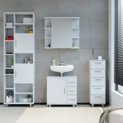 Badschrank Ilias Weiß 60 x 190 cm Vicco