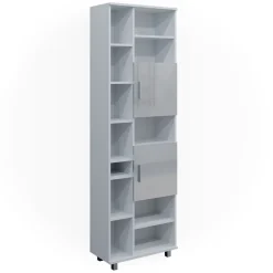 Badschrank Ilias Weiß Hochglanz 60 x 190 cm Vicco