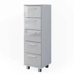 Badschrank Ilias Weiß Hochglanz 30 x 95 cm Vicco