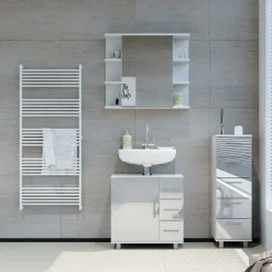 Badschrank Ilias Weiß Hochglanz 30 x 95 cm Vicco