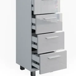 Badschrank Ilias Weiß Hochglanz 30 x 95 cm Vicco