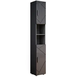 Badschrank Irma Anthrazit Hochglanz 30 x 192 cm Vicco